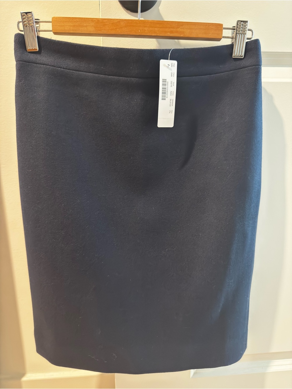 J. crew No. 2 Wool Navy Pencil Skirt - Size 4p